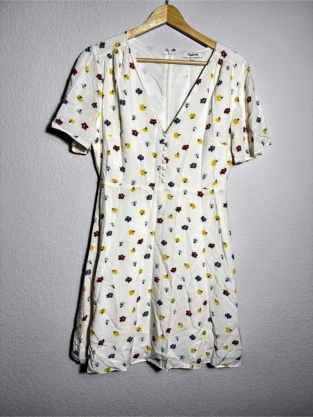 Madewell Floral Mini Dress cream Red Size 4 coquette